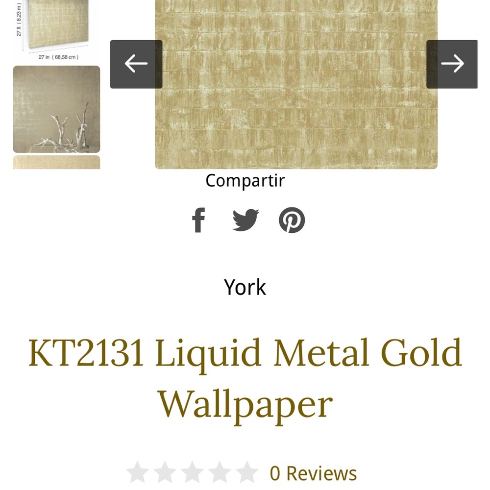 Ronald Redding Classics 24 karat gold Liquid Metal Gold Wallpaper KT2131